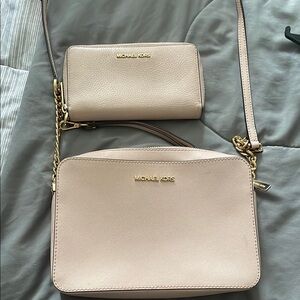 Michael Kors Beige Crossbody Bag and Wallet Set